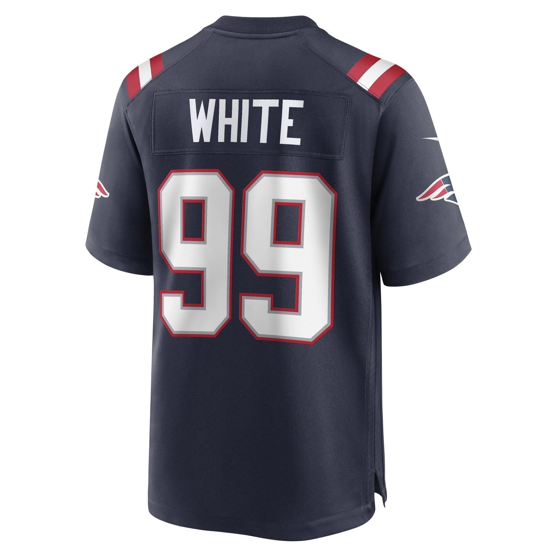 Keion White New England Patriots Game Jersey - Navy football jersey product view 3