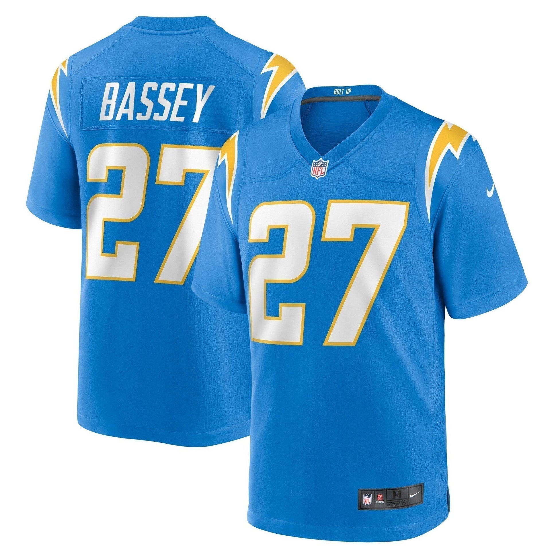 Essang Bassey Los Angeles Chargers Game Jersey - Powder Blue football jersey product view 1