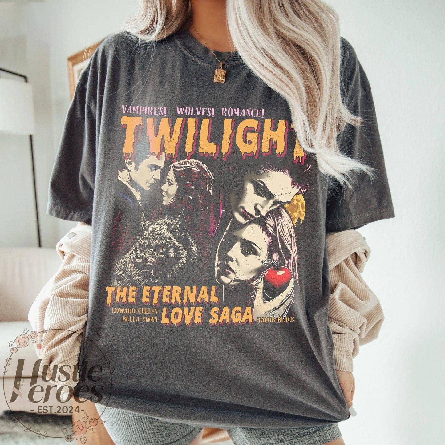 Vintage Twilight Saga Fan Tee, Comic Vampire Book Lover Gift Unisex T-shirt, Sweatshirt, Hoodie, Long Sleeve Tee - T-Shirt, Sweatshirt, Hoodie