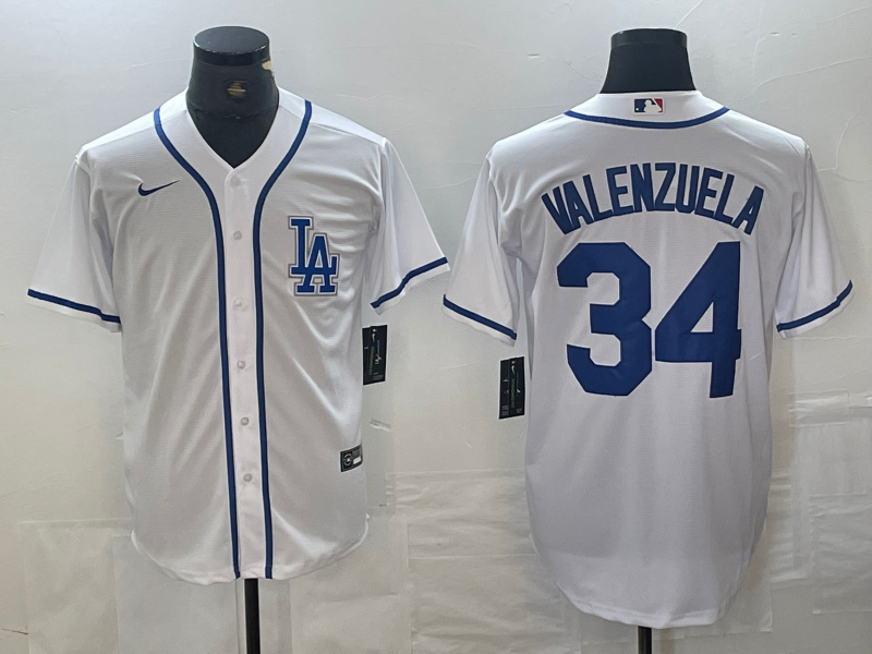 Men's Los Angeles Dodgers Fernando Valenzuela White Limited Player Jersey baseball jersey product view 1