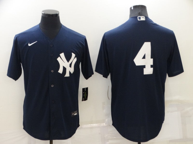 Men's New York Yankees Lou Gehrig Navy Replica Player Name Jersey baseball jersey product view 1