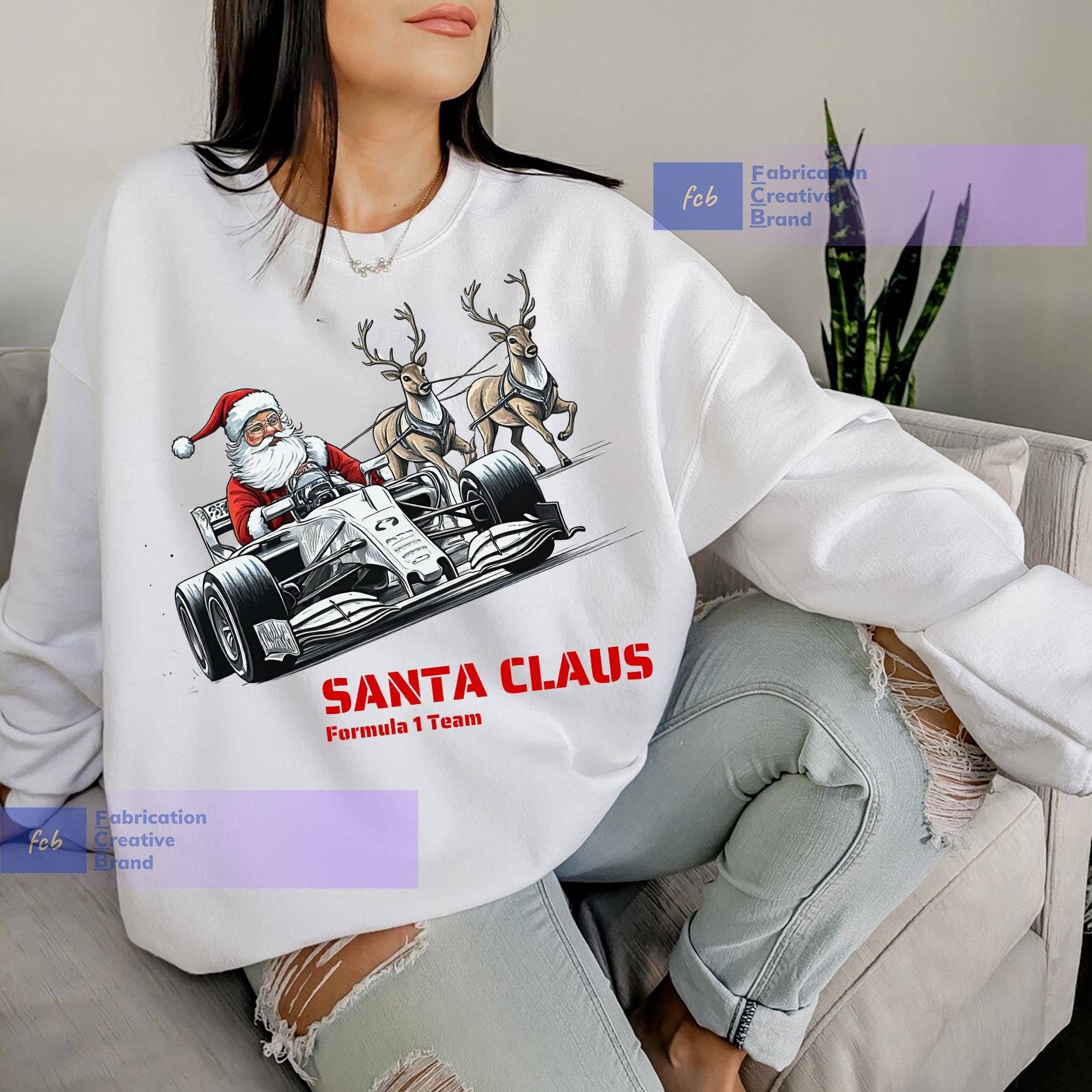 Santa Claus F1 Team Sweatshirt - Perfect Christmas Gift Unisex T-shirt, Sweatshirt, Hoodie, Long Sleeve Tee - T-Shirt, Sweatshirt, Hoodie