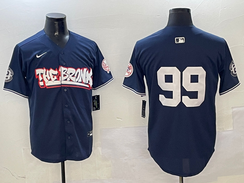 Men's New York Yankees Aaron Judge Navy Replica Player Name Jersey1 baseball jersey product view 1