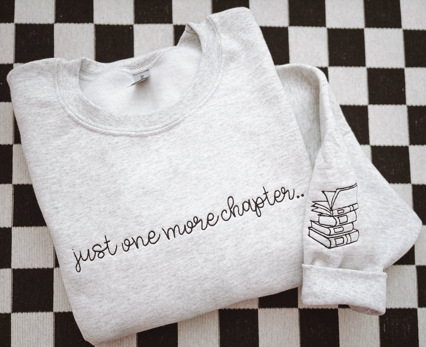 One More Chapter Embroidered Crewneck | Sweatshirt Unisex T-shirt, Sweatshirt, Hoodie, Long Sleeve Tee - T-Shirt, Sweatshirt, Hoodie