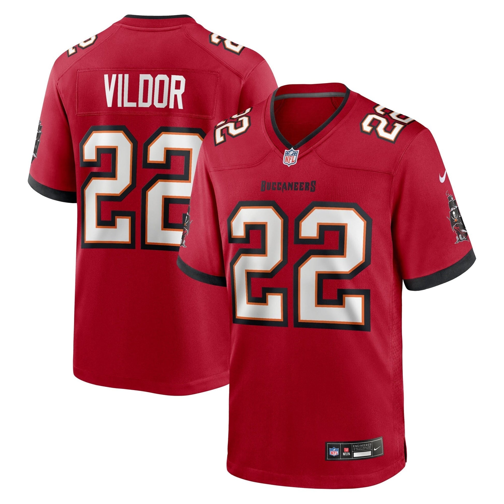 Tampa Bay Buccaneers Kindle Vildor Red Team Game Jersey football jersey product view 1