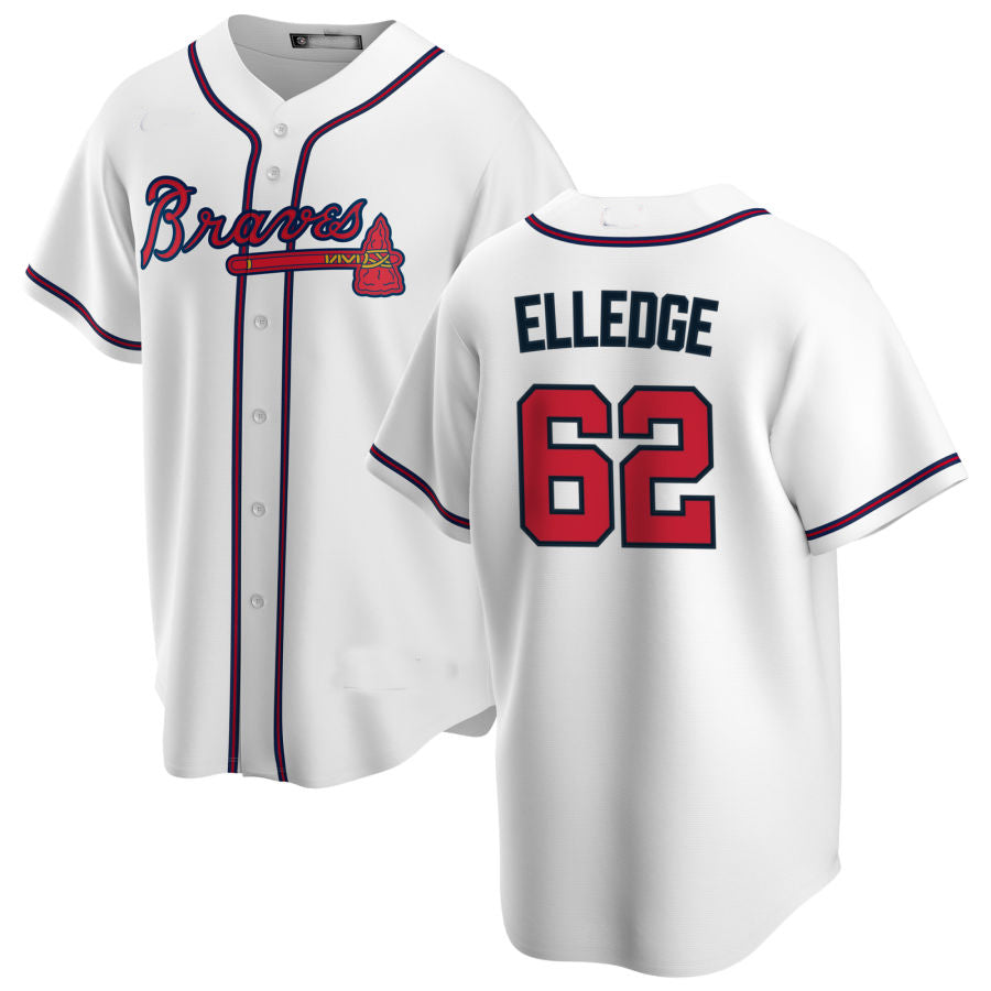 Atlanta Braves #62 Seth Elledge White Alternate Authentic Player Jersey Stitches Baseball Jerseys baseball jersey product view 1