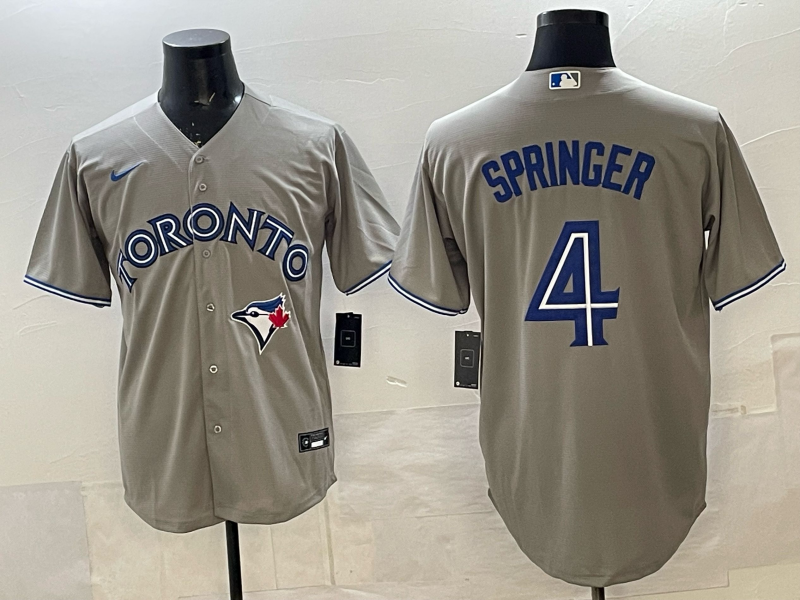 Men's Toronto Blue Jays George Springer Gray Player Jersey baseball jersey product view 1