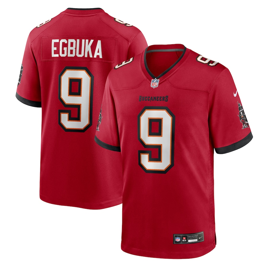 Men's Tampa Bay Buccaneers Emeka Egbuka Red 2025 NFL Draft First Round Pick Game Jersey football jersey product view 1