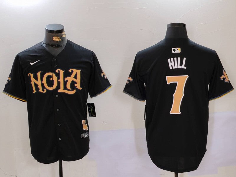 Men's New Orleans Saints Taysom Hill Black Player Game Jersey football jersey product view 1