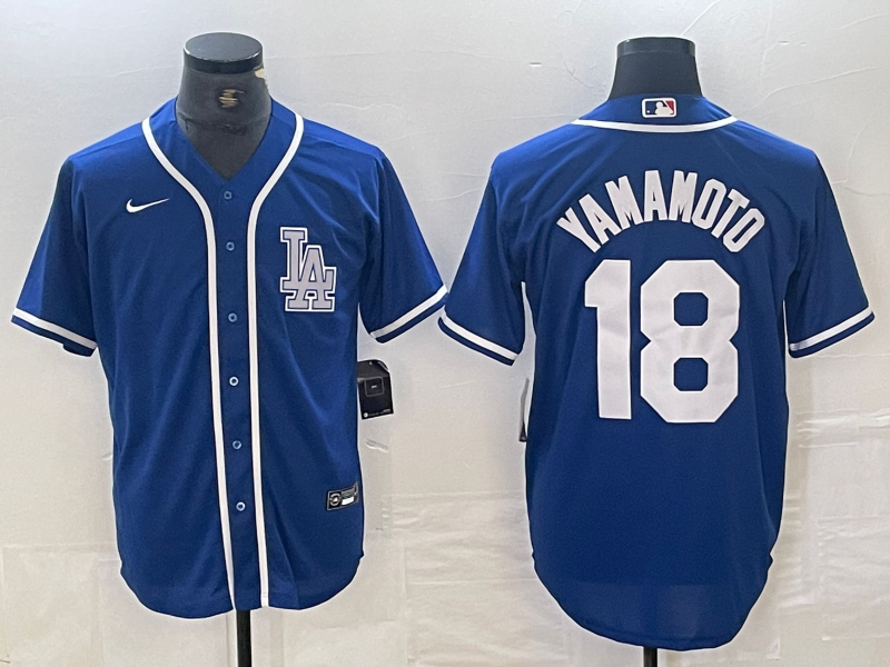 Men's Los Angeles Dodgers Yoshinobu Yamamoto Blue Limited Player Jersey baseball jersey product view 1