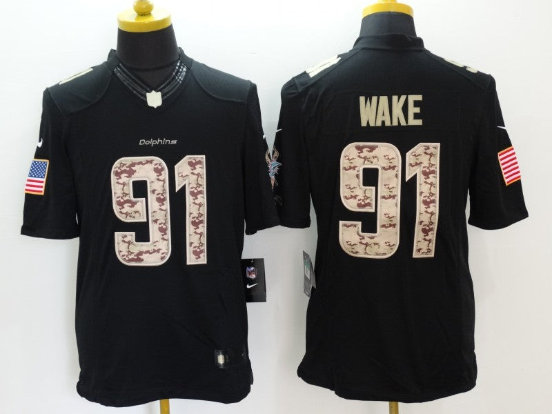 Men's Miami Dolphins Cameron Wake #91 Black Game Player Jersey1 football jersey product view 1