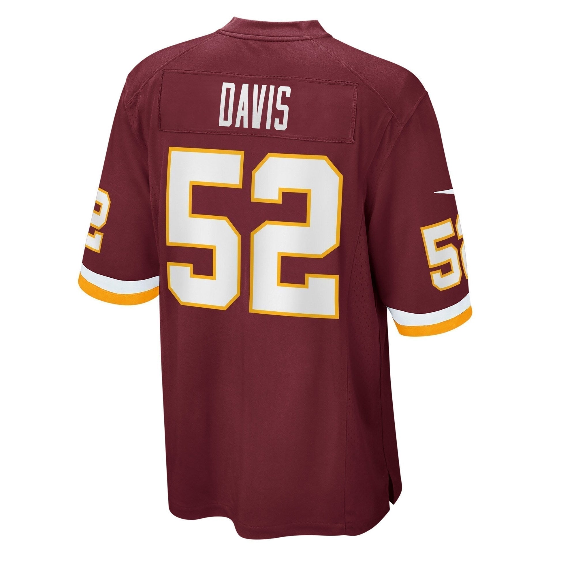 Jamin Davis Washington Football Team Game Jersey - Burgundy football jersey product view 3