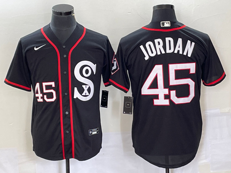 Men's Chicago White Sox Michael Jordan Black Authentic Game Jersey basketball jersey product view 1