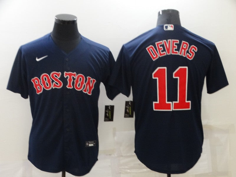 Men's Boston Red Sox Rafael Devers Navy Replica Baseball Jersey baseball jersey product view 1