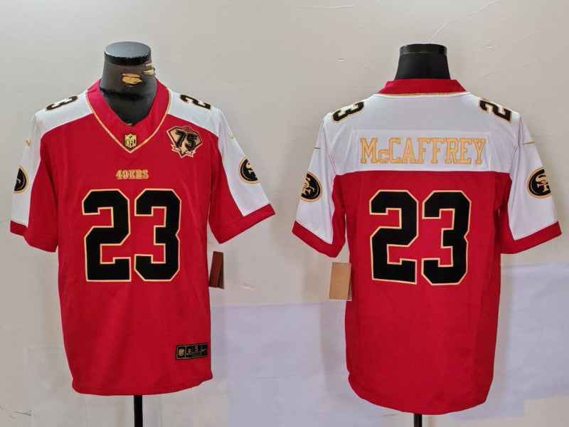 Men's San Francisco 49ers Christian McCaffrey Red Alternate Player Jersey football jersey product view 1