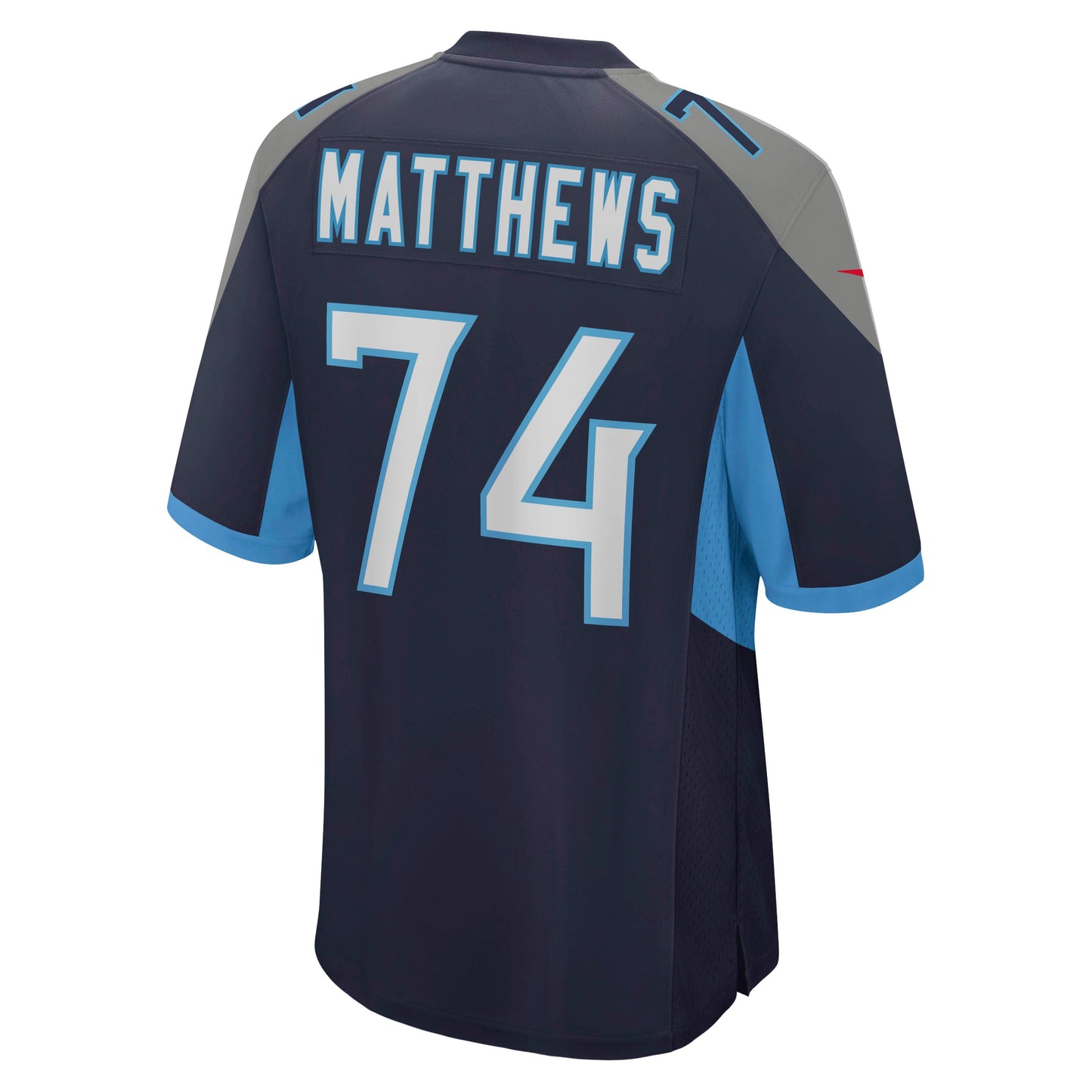 Bruce Matthews Tennessee Titans Retired Jersey - Navy football jersey product view 3