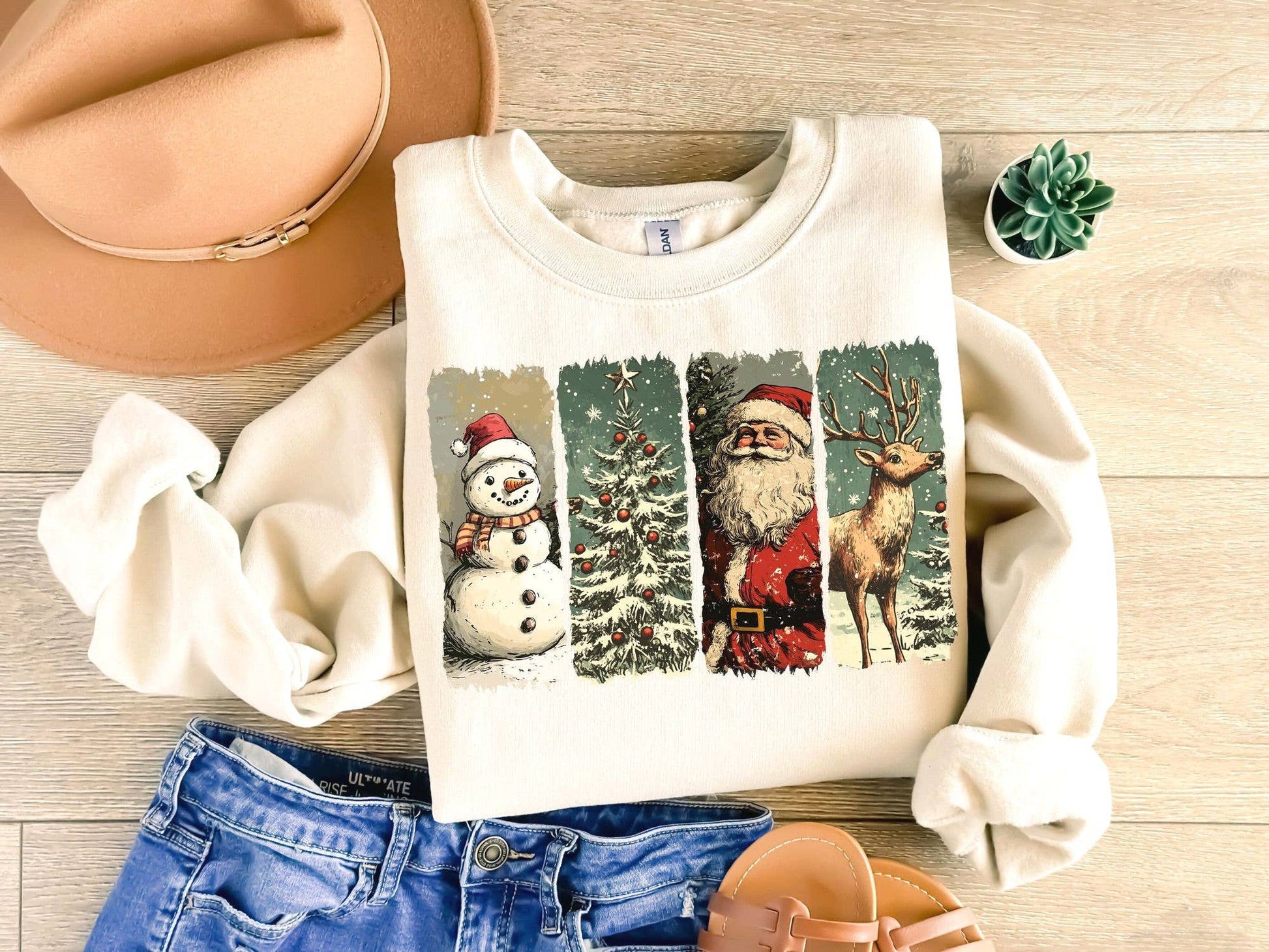 Retro Christmas Santa Claus T-Shirt Design Merry Christmas Unisex T-shirt, Sweatshirt, Hoodie, Long Sleeve Tee - T-Shirt, Sweatshirt, Hoodie