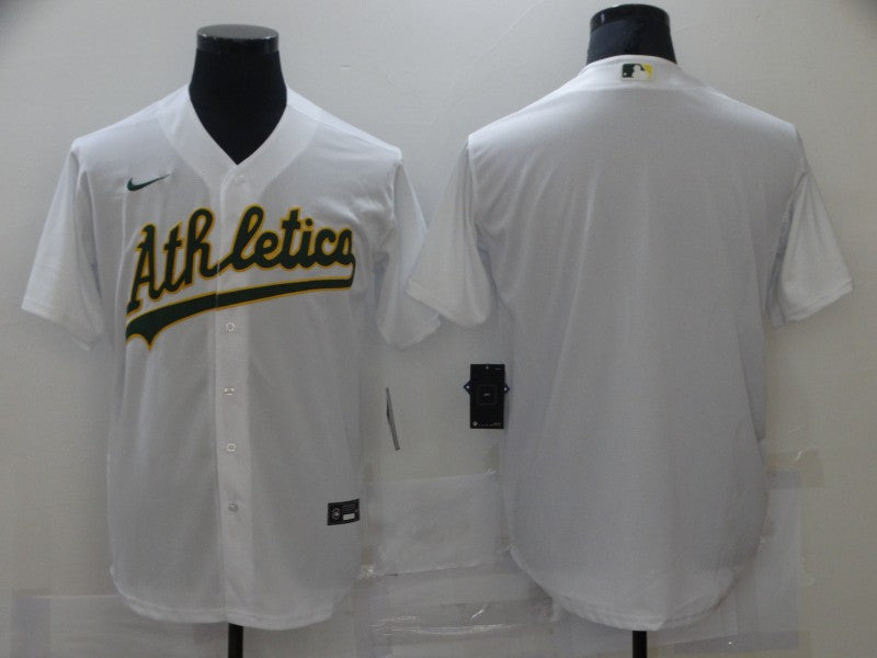 Men's Oakland Athletics White Home Replica Blank Jersey baseball jersey product view 1