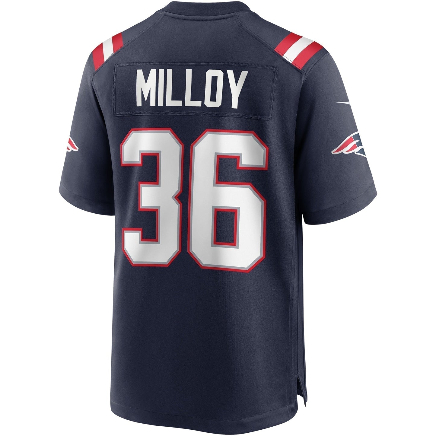 Lawyer Milloy New England Patriots Game Retired Jersey - Navy football jersey product view 3
