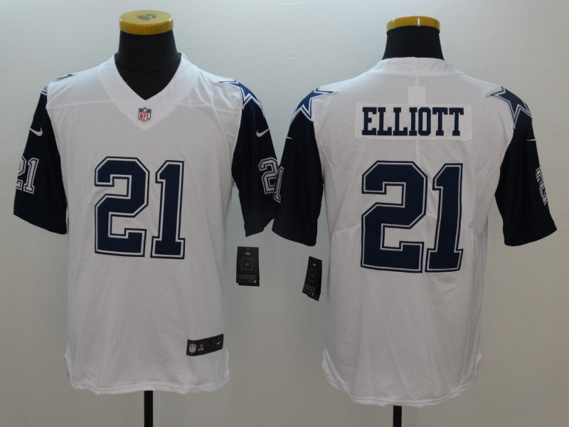 Men's Dallas Cowboys Ezekiel Elliott White Game Jersey football jersey product view 1