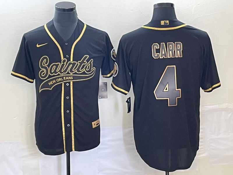 Men's New Orleans Saints Derek Carr Black Player Jersey Joint Edition football jersey product view 1