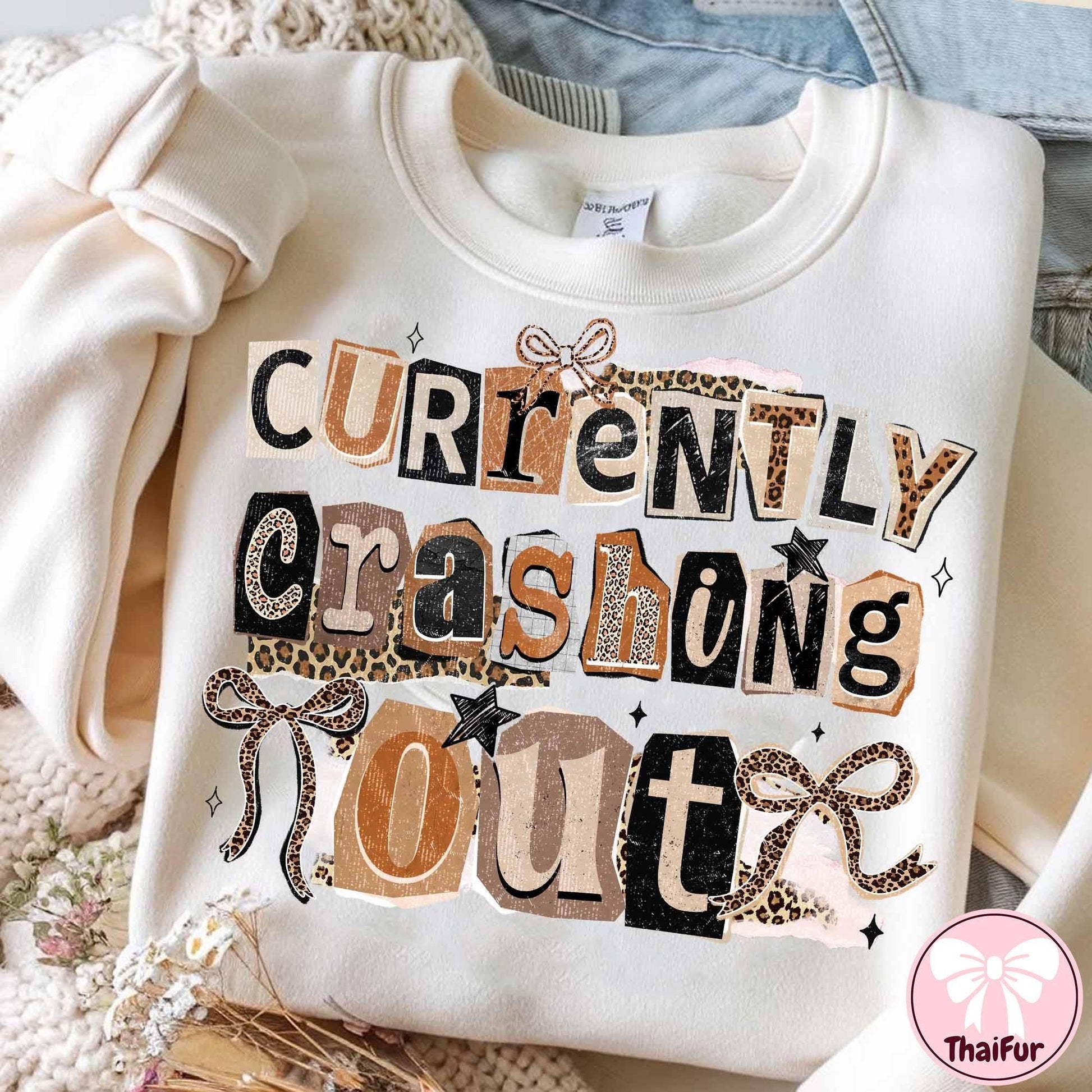Crash Out Girly Retro Funny Sassy Sarcastic Preppy Bow Shirt Unisex T-shirt, Sweatshirt, Hoodie, Long Sleeve Tee - T-Shirt, Sweatshirt, Hoodie
