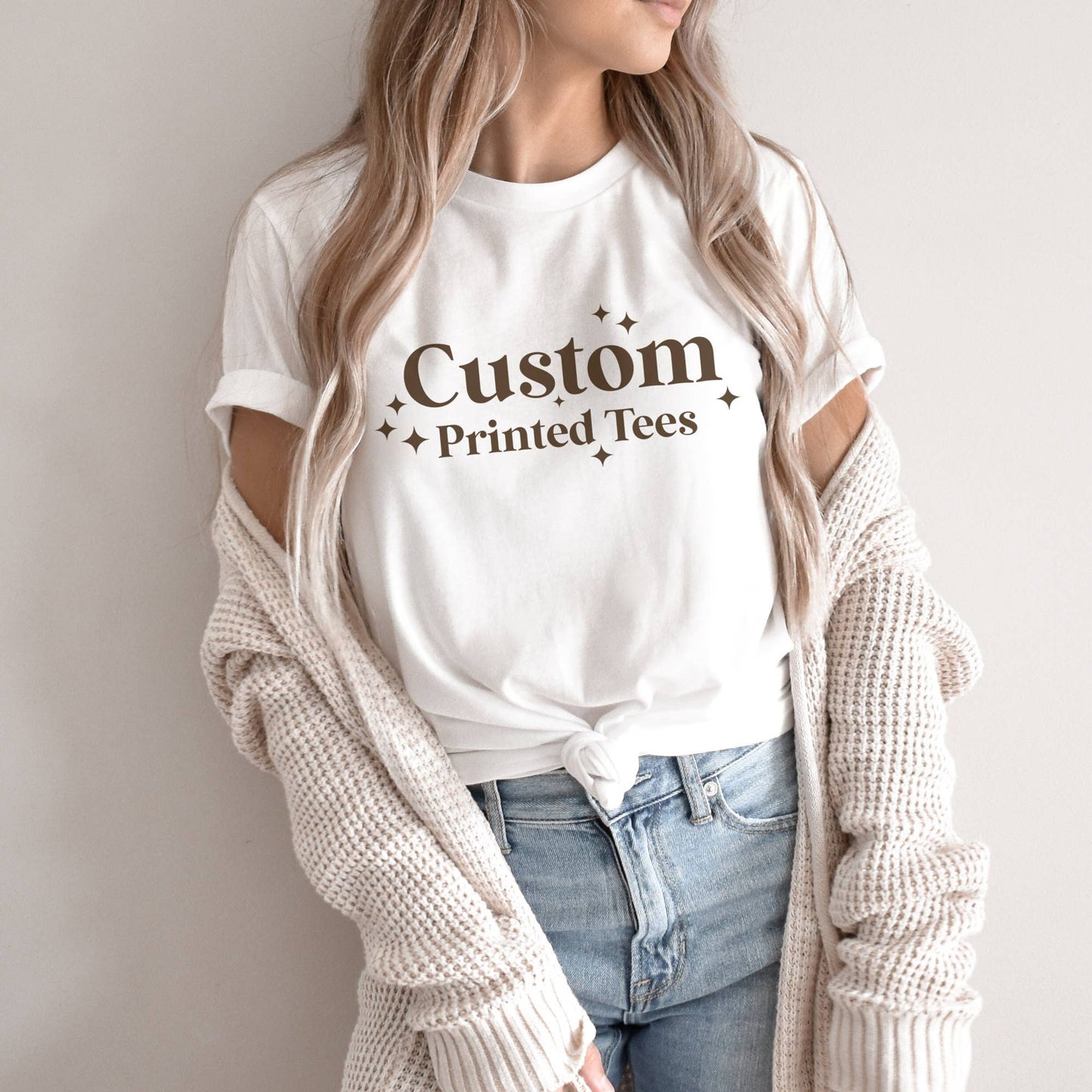Custom Cotton Tees with Name Location or Logo - Boho Colors Unisex T-shirt, Sweatshirt, Hoodie, Long Sleeve Tee - T-Shirt, Sweatshirt, Hoodie