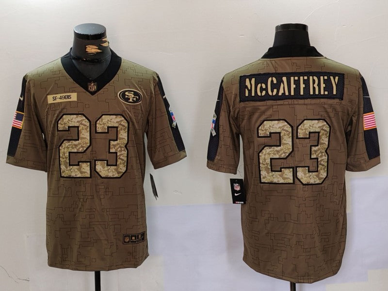 Men's San Francisco 49ers Christian McCaffrey #23 Brown Game Player Jersey1 football jersey product view 1