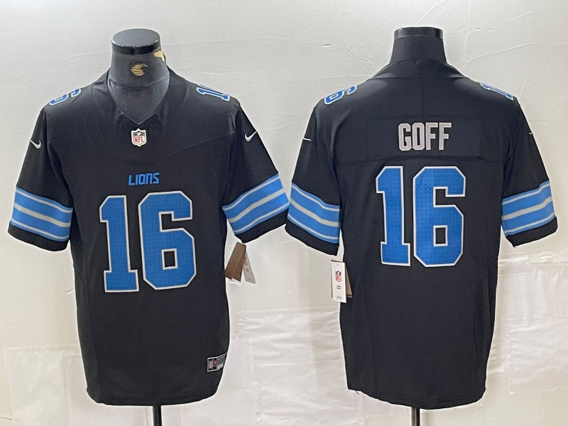 Men's Detroit Lions Jared Goff #16 Black Vapor F.U.S.E. Limited Jersey1 football jersey product view 1