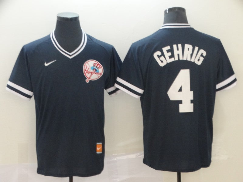 Men's New York Yankees Lou Gehrig Navy Replica Baseball Jersey baseball jersey product view 1