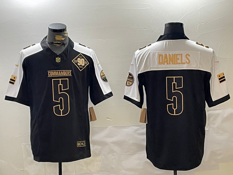 Men's Washington Commanders Jayden Daniels Black Game Player Jersey football jersey product view 1
