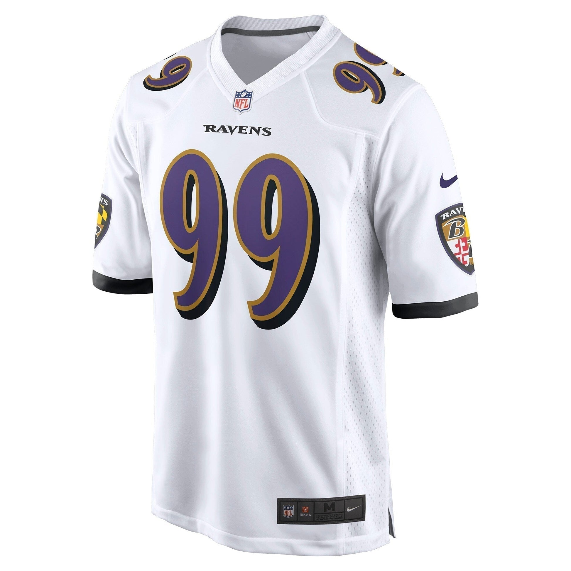 Odafe Oweh Baltimore Ravens Game Jersey - White football jersey product view 2