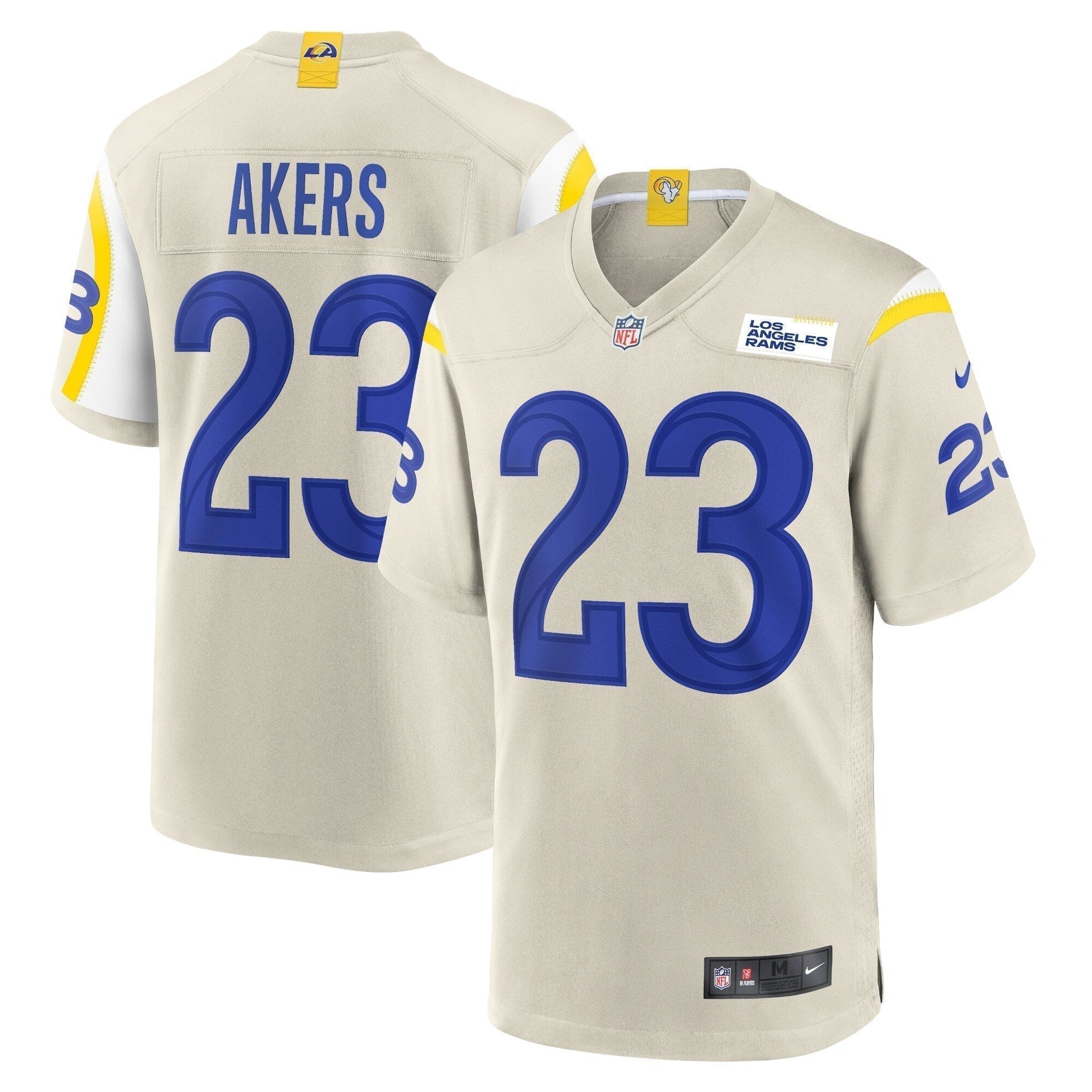 Cam Akers Los Angeles Rams Game Jersey - Bone football jersey product view 1