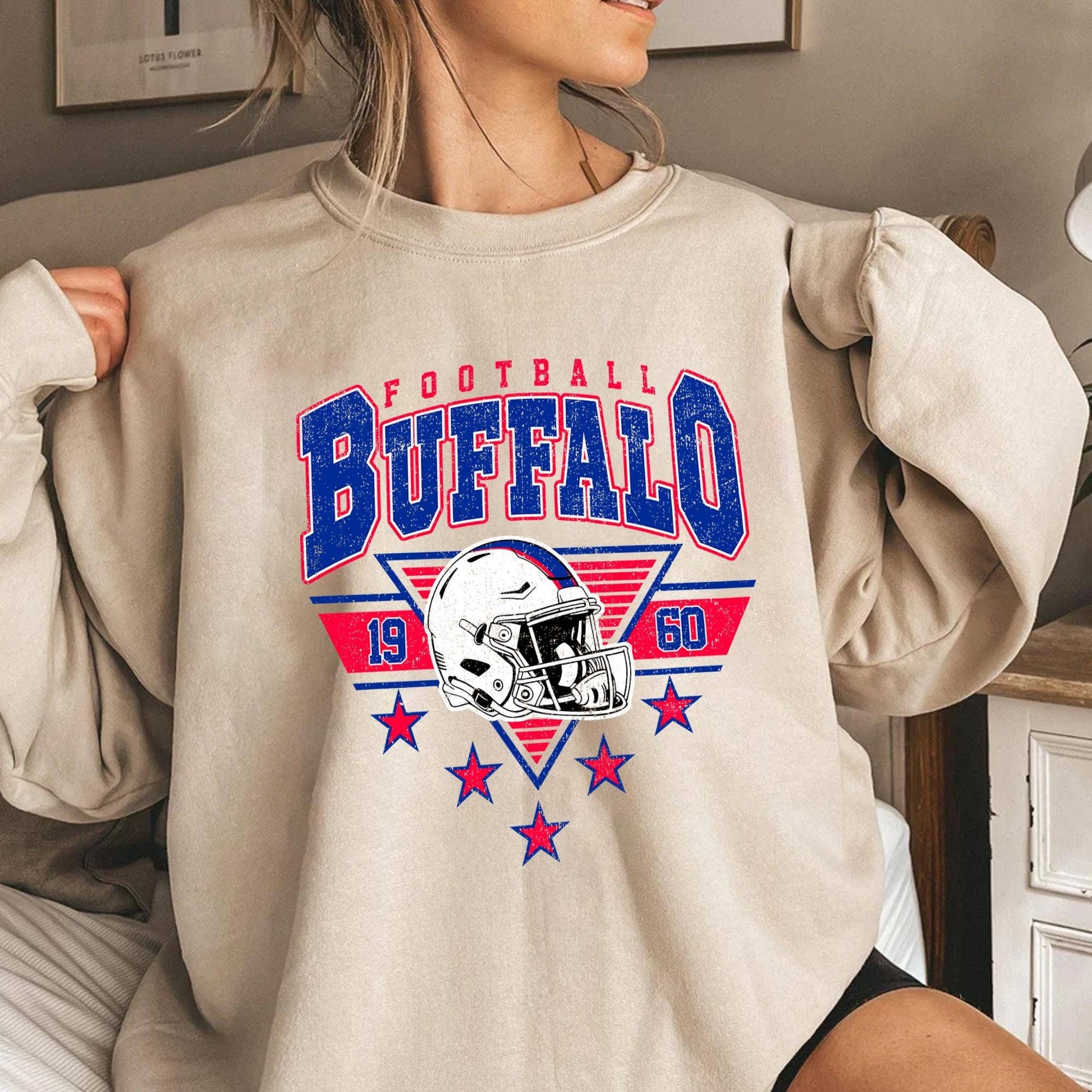 Buffalo City Football Vintage Game Day Retro Sports Fan Unisex T-shirt, Sweatshirt, Hoodie, Long Sleeve Tee - T-Shirt, Sweatshirt, Hoodie