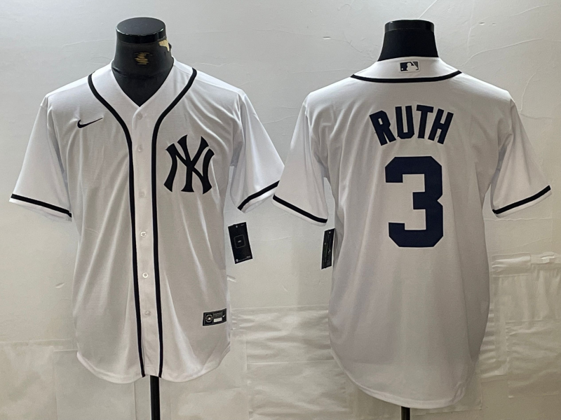 Men's New York Yankees Babe Ruth White Limited Game Jersey baseball jersey product view 1