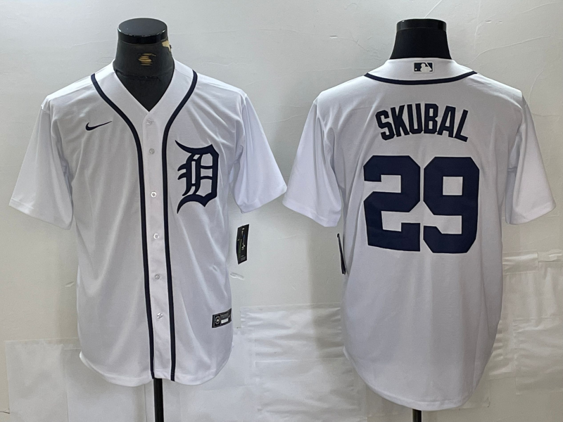 Men's Detroit Tigers Tarik Skubal #29 White Home Limited Player Jersey baseball jersey product view 1
