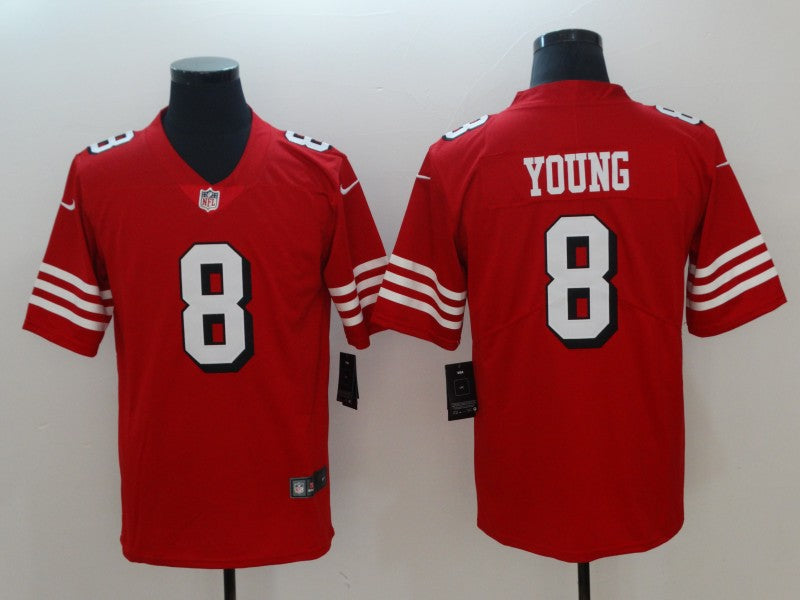 Men's San Francisco 49ers Steve Young #8 Red Game Player Jersey2 football jersey product view 1