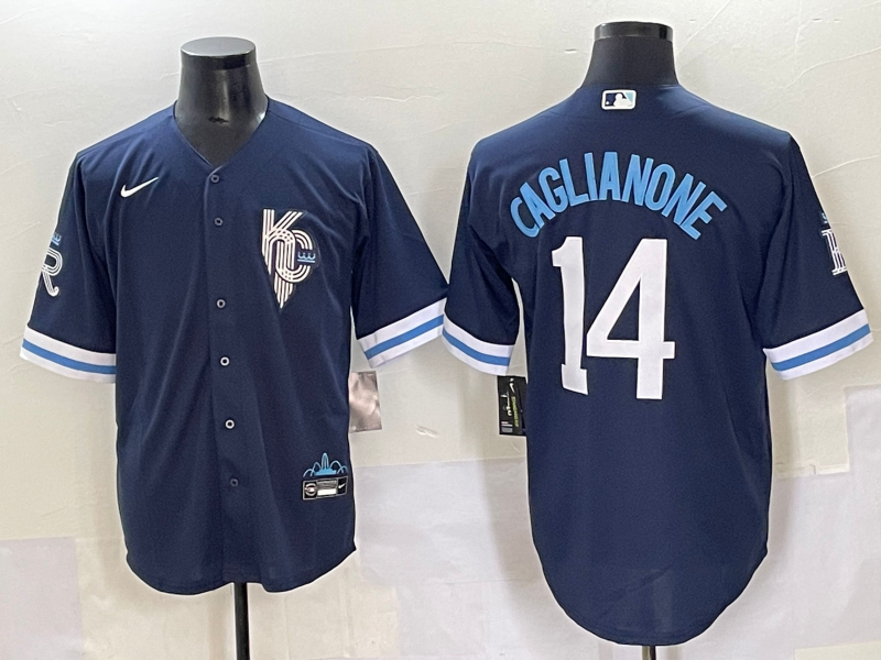 Men's Kansas City Royals Jac Caglianone Navy City Connect Limited Player Jersey baseball jersey product view 1