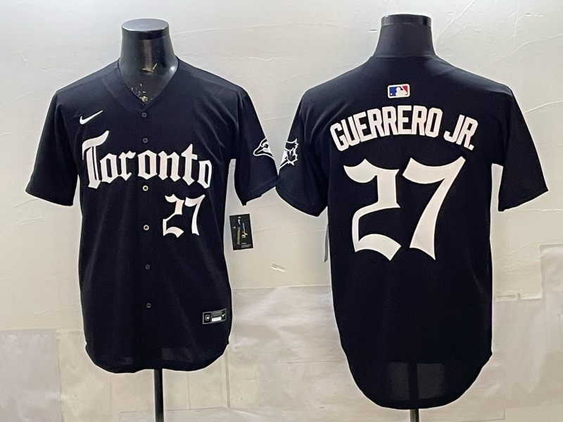 Men's Toronto Blue Jays Vladimir Guerrero Jr. #27 Black Player Jersey baseball jersey product view 1