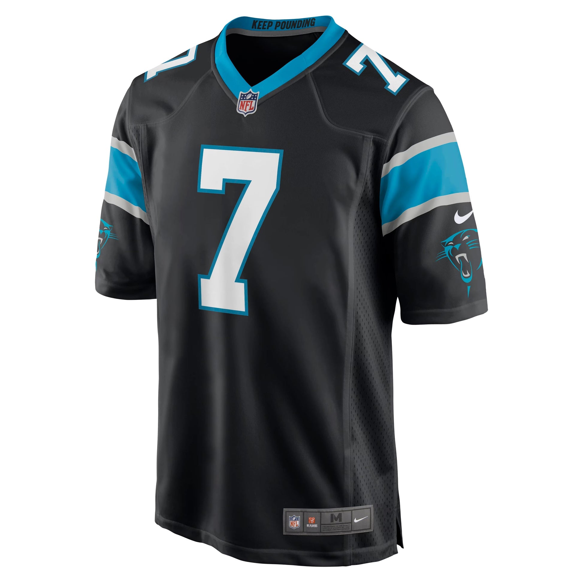Carolina Panthers Steve Beuerlein Black Retired Player Jersey football jersey product view 1