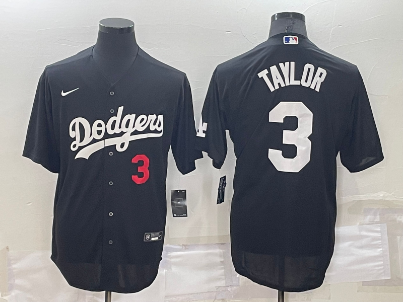 Men's Los Angeles Dodgers Chris Taylor Black Stitched Jersey baseball jersey product view 1