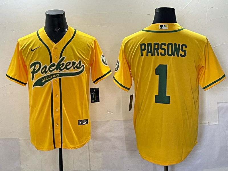 Men's Green Bay Packers Micah Parsons Yellow Game Jersey football jersey product view 1