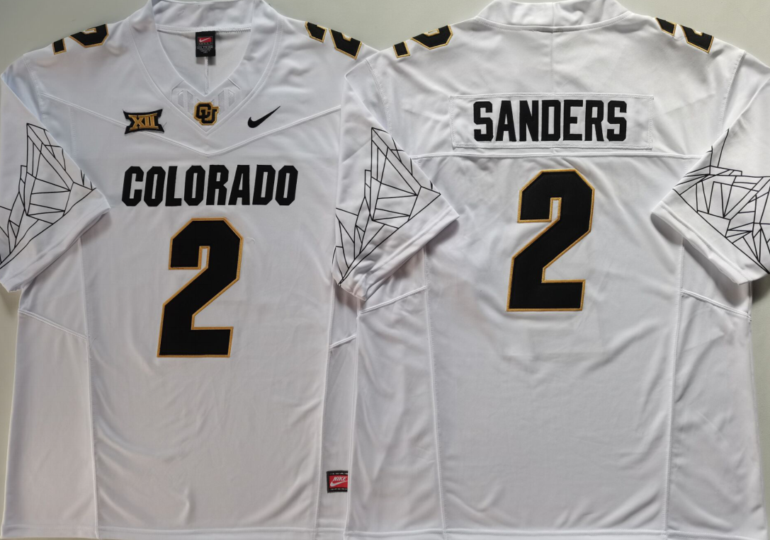 Men's Colorado Buffaloes Shedeur Sanders White Player Jersey sports jersey product view 1