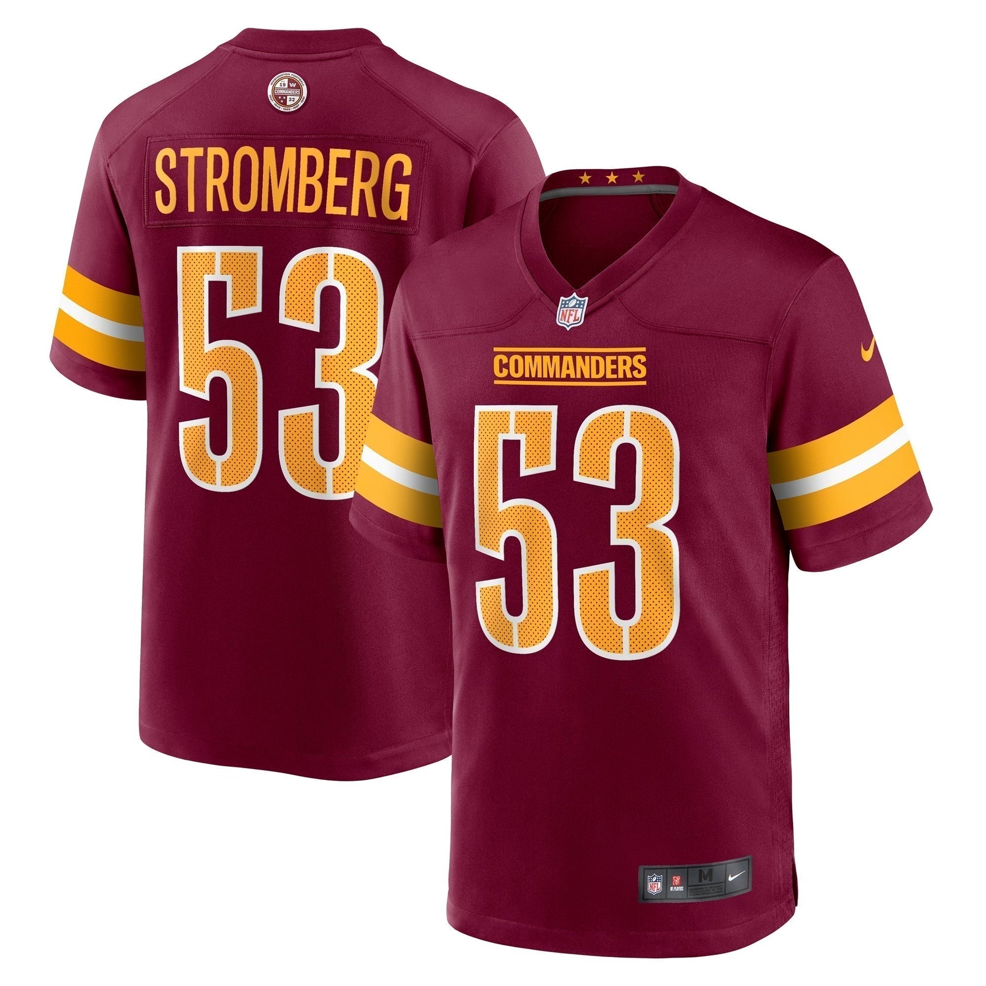Ricky Stromberg Washington Commanders Team Game Jersey - Burgundy football jersey product view 1