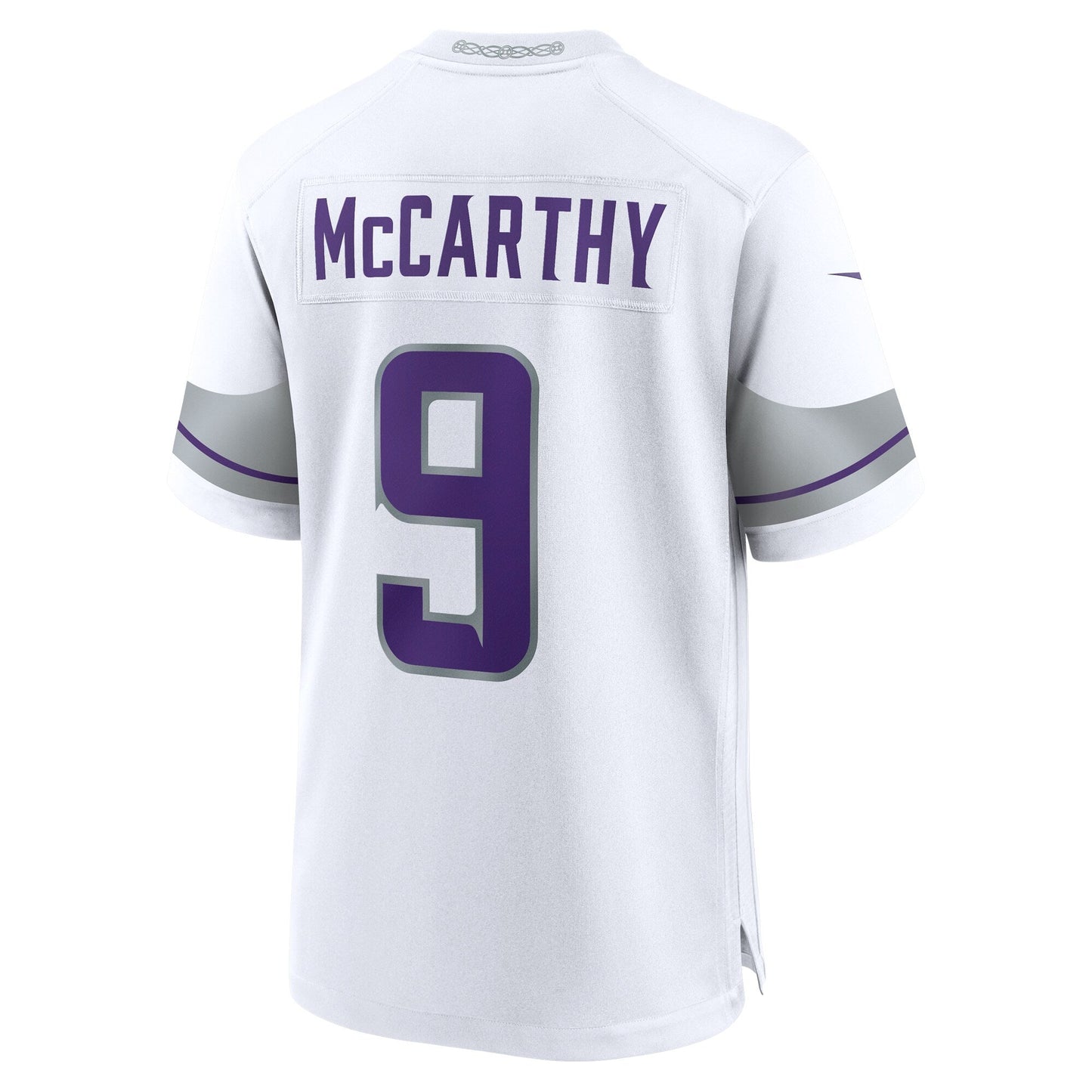 J.J. McCarthy Minnesota Vikings Alternate Game Jersey - White football jersey product view 3