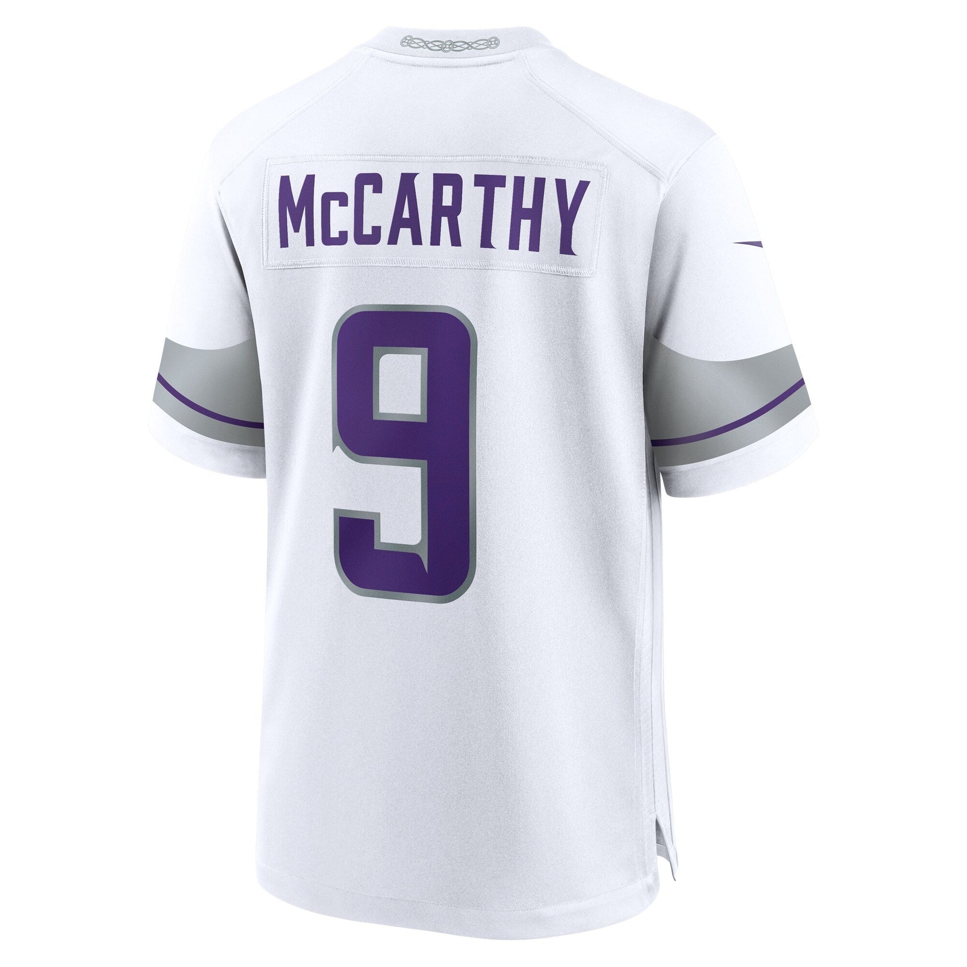 J.J. McCarthy Minnesota Vikings Alternate Game Jersey - White football jersey product view 3