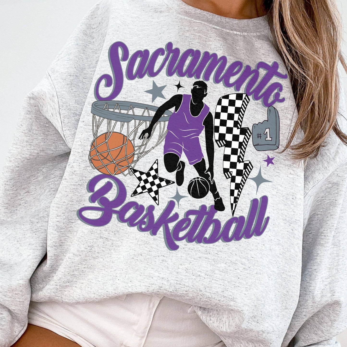 Retro Sacramento Kings Fan Sweatshirt  Vintage Basketball S Unisex T-shirt, Sweatshirt, Hoodie, Long Sleeve Tee - T-Shirt, Sweatshirt, Hoodie