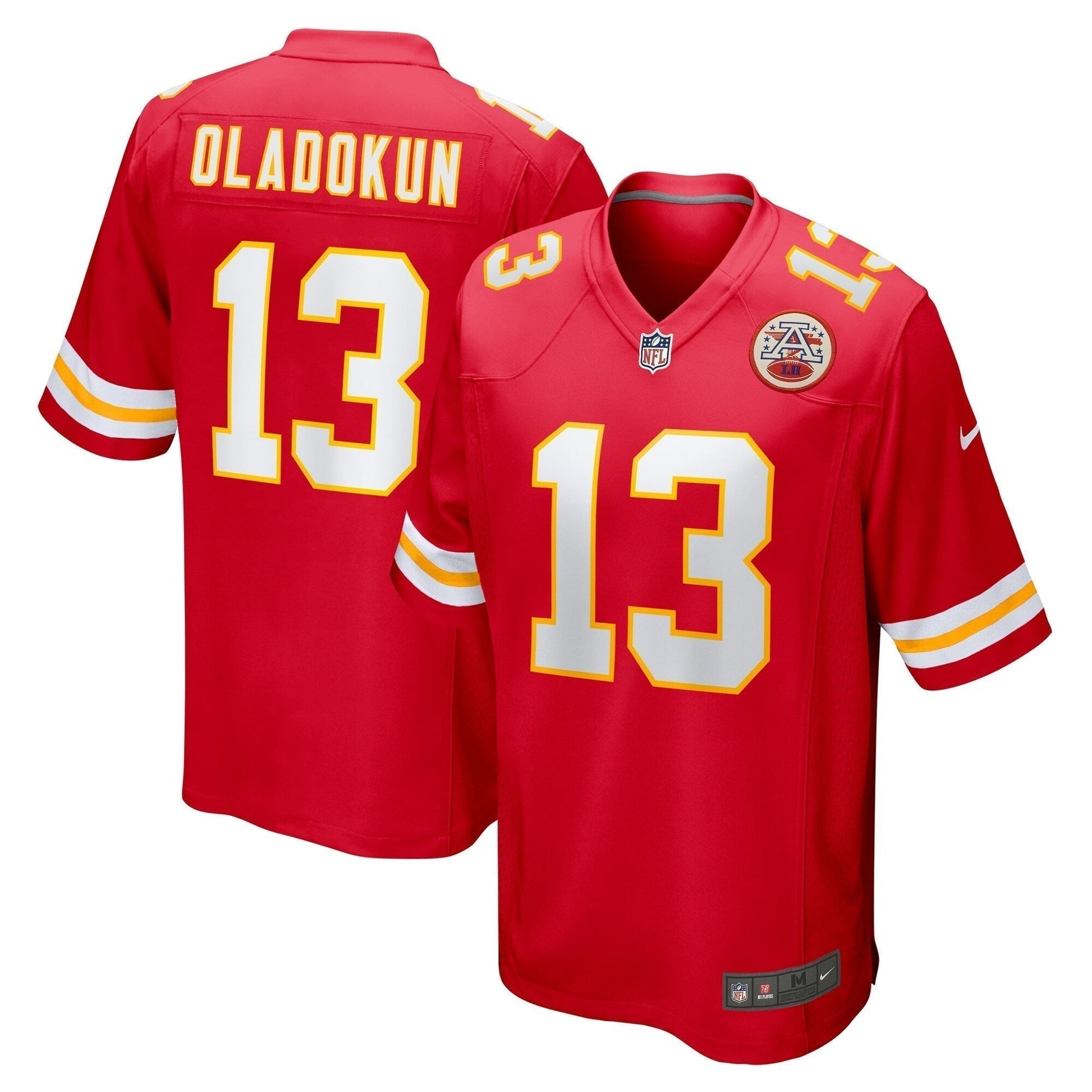 Chris Oladokun Kansas City Chiefs Game Jersey - Red football jersey product view 1