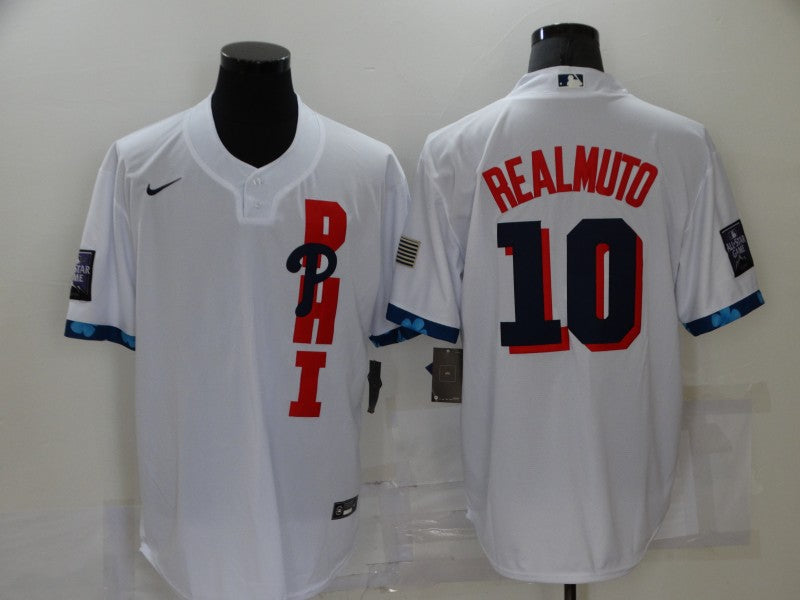 Men's Philadelphia Phillies J.T. Realmuto #10 White All Star Player Jersey1 baseball jersey product view 1