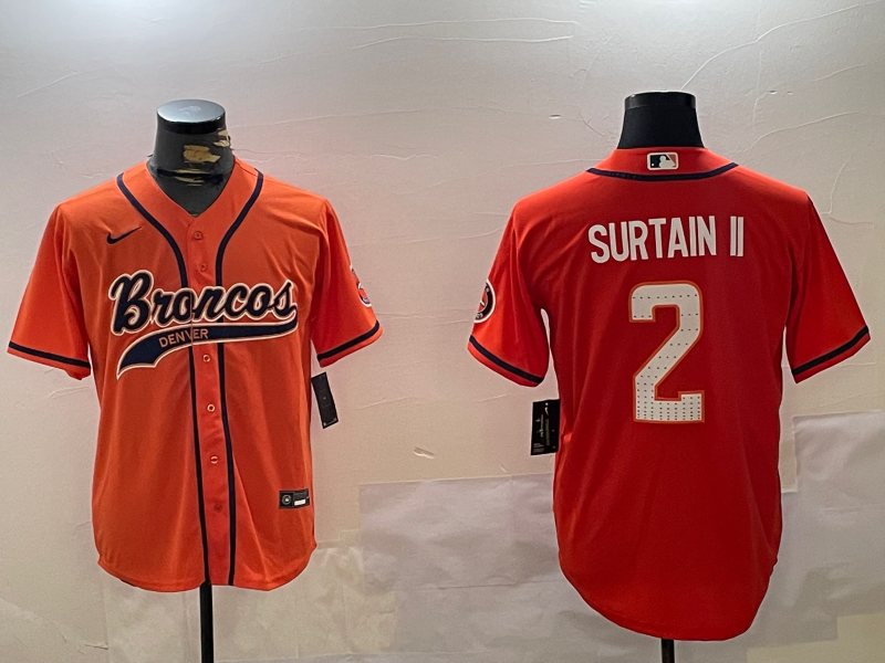 Men's Denver Broncos Patrick Surtain II Orange Player Jersey football jersey product view 1